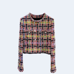 샤넬 시퀸 코튼 트위드 자켓