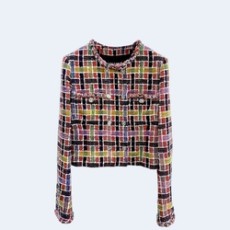 샤넬 시퀸 코튼 트위드 자켓