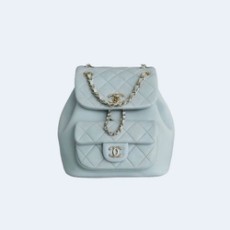 샤넬 원 포켓 듀마 백팩 스몰 램스킨 스카이블루