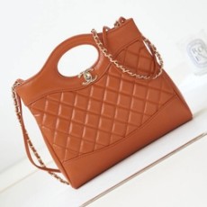 샤넬 31 라지 쇼핑백 토트백 브릭 오렌지 금장