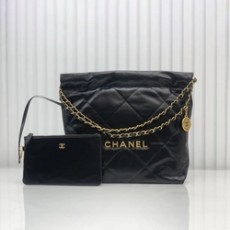 샤넬 22백 라지 블랙  금장