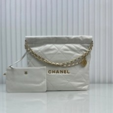 샤넬 22백 라지 화이트 금장