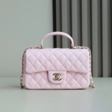 샤넬 핸들 미니 CF 플랩백 램스킨 금장