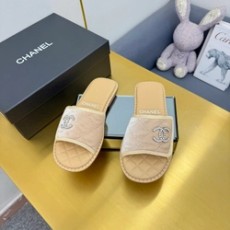 샤넬  스웨이드 CC 슬리퍼 G39864
