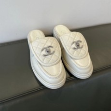 샤넬  레더 CC 클래식 슬리퍼