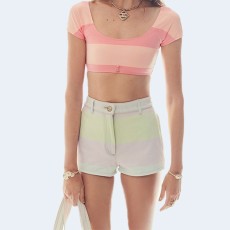 샤넬 프린트 데님 쇼츠