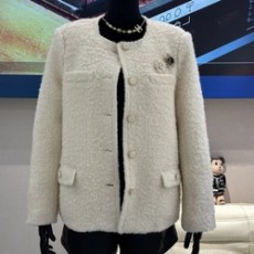 샤넬 코튼 울 트위드 패딩 자켓