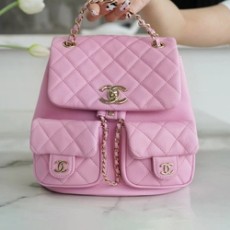 샤넬 23A 듀마 더블 포켓 백 미디엄 핑크 캐비어
