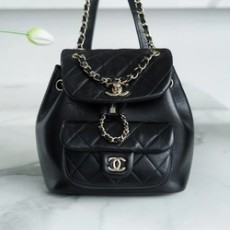 샤넬 22A 듀마 포켓 백 스몰 블랙 카프스킨