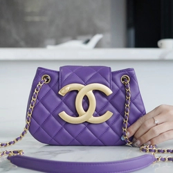 샤넬 24C 크루즈 메신저 백 스몰 빅로고 퍼플 AS4609