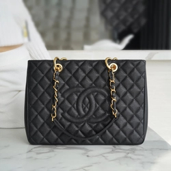 샤넬 GST 그랜드 샤핑 토트백 캐비어 금장