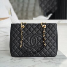 샤넬 GST 그랜드 샤핑 토트백 캐비어 금장