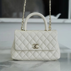 샤넬 코코핸들 오프화이트 스몰 캐비어
