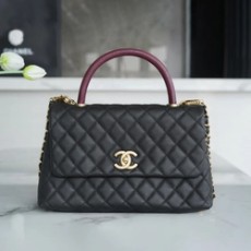 샤넬 코코핸들 블랙 리자드 미디엄 캐비어