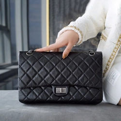 샤넬 2.55 플랩백 라지 빈티지 실버 A37586