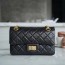 샤넬 2.55 빈티지 플랩백 블랙 금장 미니