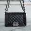 샤넬 보이백 스몰 블랙 은장 램스킨