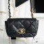 샤넬 19백 미니 골드 체인 플랩백 블랙 AS1163