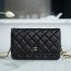 샤넬 클래식 WOC 블랙 금장 램스킨