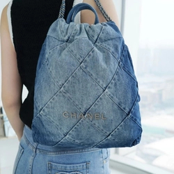 샤넬 22백팩 데님 은장