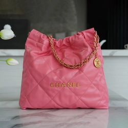 샤넬 22백 미디엄 코랄핑크 금장