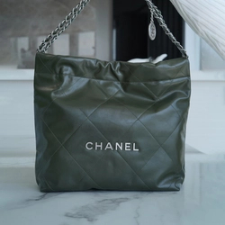 샤넬 22백 스몰 그린 은장