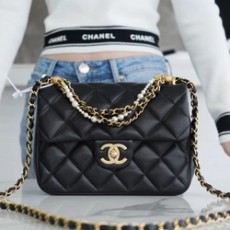 샤넬 클래식 더블 체인 숄더백 금장