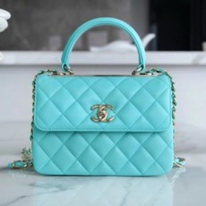 샤넬 트렌디 CC 티파니블루 미니 램스킨