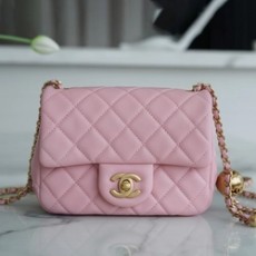 샤넬 뉴미니 골드볼 플랩백 핑크