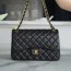 샤넬 클래식 라지 블랙 금장 램스킨