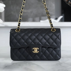 샤넬 클래식 스몰 블랙 금장 캐비어
