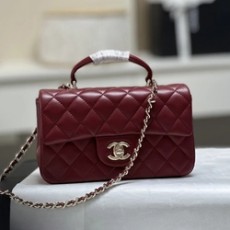 샤넬 핸들 CF 플랩백 램스킨 금장