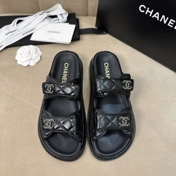 샤넬 벨크로 뮬 슬리퍼 블랙