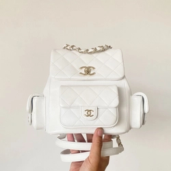 샤넬 듀마 백팩 3포켓 스몰 캐비어 화이트