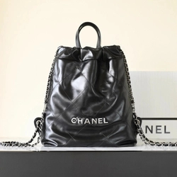 샤넬 23P 22백팩 스몰 블랙 은장 AS3859