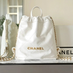 샤넬 23P 22백팩 스몰 화이트 금장 AS3859