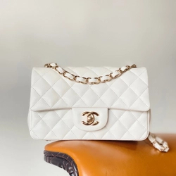 샤넬 클래식 미니 캐비어 화이트 골드