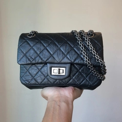 샤넬 2.55 빈티지 미니 플랩백 블랙 실버