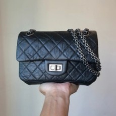 샤넬 2.55 빈티지 미니 플랩백 블랙 실버