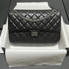 샤넬 2.55 빈티지 라지 플랩백 블랙 실버