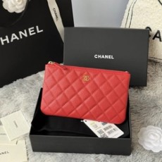 샤넬  캐비어 클래식 샴페인 골드 파우치 AP1071