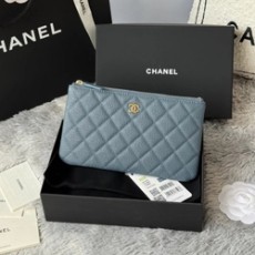 샤넬  캐비어 클래식 샴페인 골드 파우치 AP1071