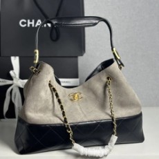 샤넬 25A 공방 스웨이드 투톤 숄더 AS5634