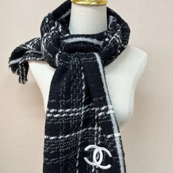 샤넬 cc 로고 머플러 울 100%