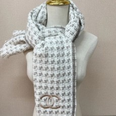 샤넬 cc 로고 머플러 울 100%