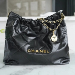 샤넬 22백 미디엄 블랙 금장