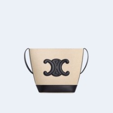 셀린느 투톤 트리옹페 퀴르 버킷백 블랙