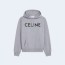 셀린느 로고 후드 스웻 후드 그레이