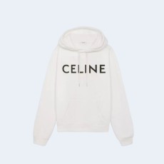 셀린느 화이트 레터링 로고 후드 스웨트