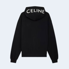 셀린느 루즈 코튼 플리스 후드 집업 블랙